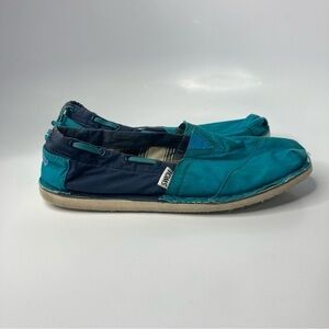 Toms color block slip on shoes size 8